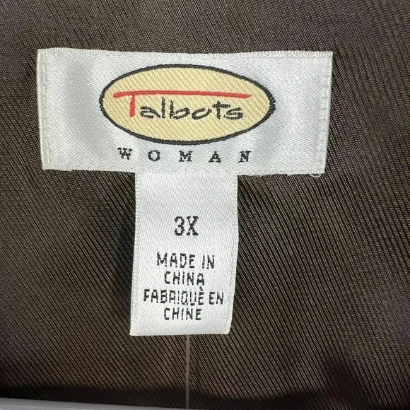 Talbots NEW Womens Plus Size 3XL Tan Leather Lined Bomber Jacket Factory Patena - Picture 7 of 15